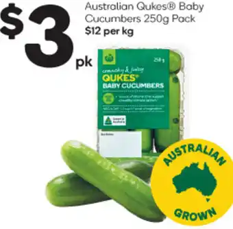 Woolworths Australian qukes baby cucumber 250g pack offer