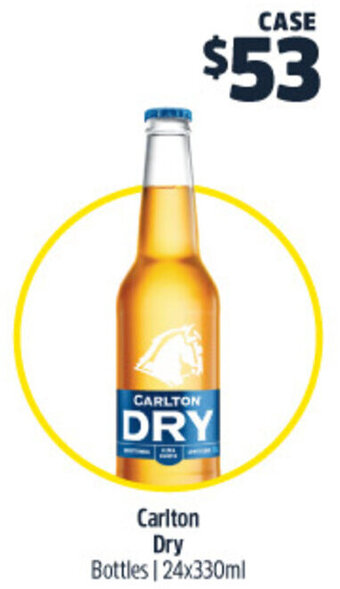 Woolworths Carlton dry bottles/ 24x330ml offer