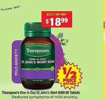 My Chemist Thompson's one-a-day st john's wort 4000 60 tablets offer