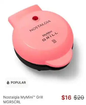 Target Nostalgia My Mini Grill MGR5CRL offer