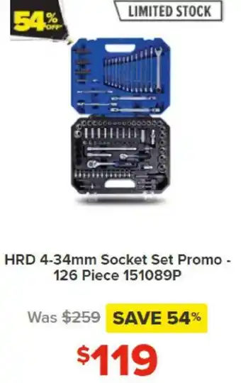 Total Tools HRD 4-34mm socket set promo 126 piece offer