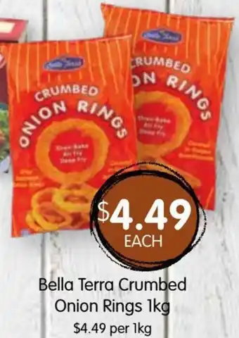 Spudshed Bella Terra crumbed onion rings 1kg offer