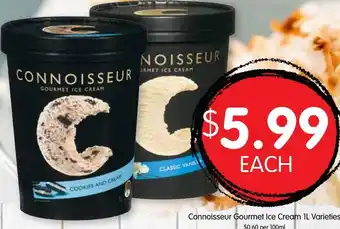 Spudshed Connoisseur Gourmet ice cream 1L varieties offer