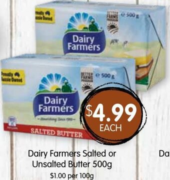 Spudshed Dairy farmers salted or unsalted butter 500g offer