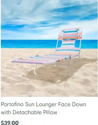 Kmart Portofino Sun Lounger face down with detachable pillow offer
