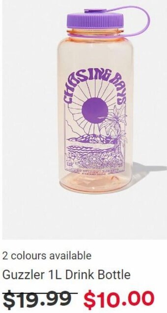 Guzzler 1L drink bottle 2 colours available