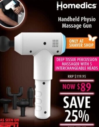 Shaver Shop Homedics handheld physio massage gun offer