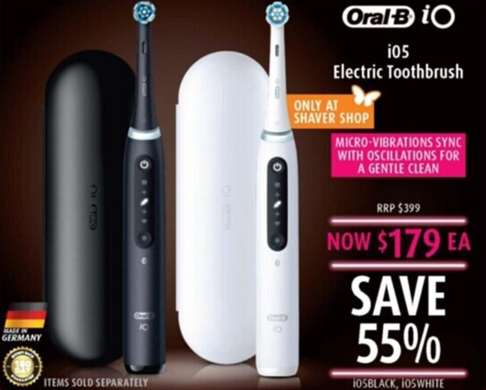 OralB i05 electric toothbrush offer at Shaver Shop