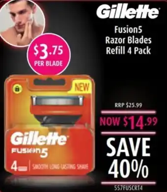Shaver Shop Gillette Fusion 5 razor blades refill 4 pack offer