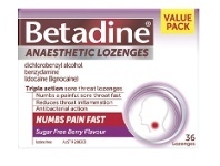 Chemist Warehouse Betadine Anaesthetic Lozenges Sugar Free Berry 36 Lozenges offer