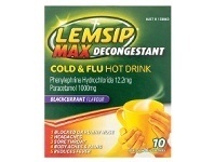Chemist Warehouse Lemsip Max Decongestant Cold & Flu Blackcurrant Hot Drink 10 Sachets offer