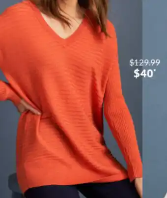 EziBuy Capture merino ribbed v neck sweater offer