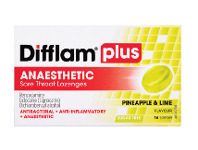 PharmaSave Difflam Plus Anaesthetic Sore Throat Pineapple & Lime 16 Lozenges offer