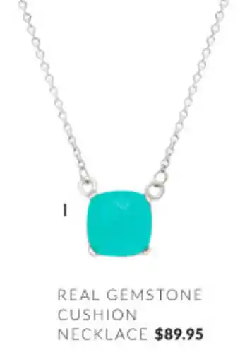 Real gemstone cushion necklace