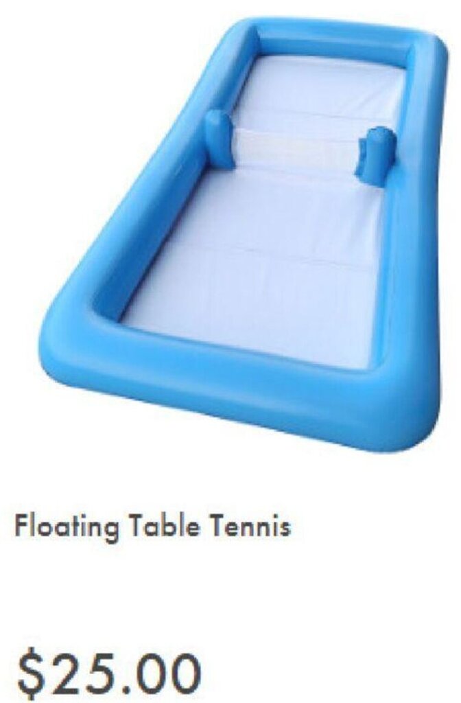 Floating table tennis offer at The Reject Shop