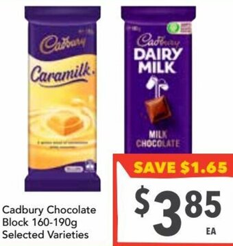 Ritchies Cadbury chocolate block 160-190g offer
