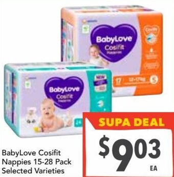 Ritchies Babylove cosifit nappies 15-28 pack offer