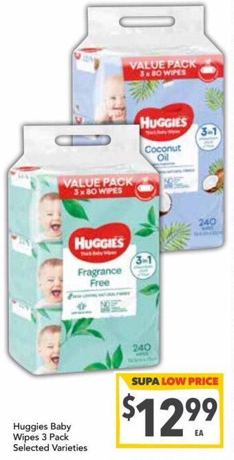 Ritchies Huggies baby wipes 3 pack offer
