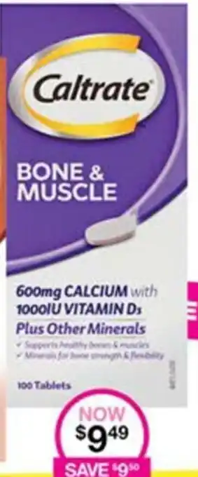 Priceline Caltrate bone & muscle 600mg offer