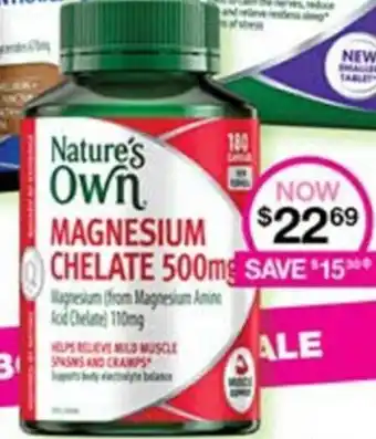 Priceline Nature's Own Magnesium Chelate 500mg offer