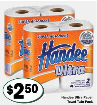 Friendly Grocer Handee Ultra Paper Towel Twin Pack offer