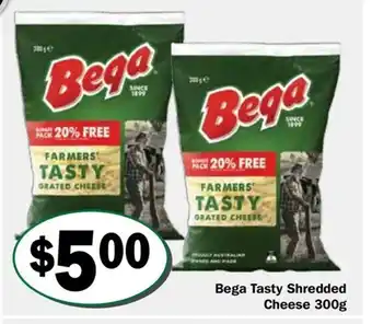Friendly Grocer Bega Tasty Shredded Cheese 300g offer
