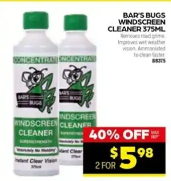 Autopro Bar's Bugs Windscreen Cleaner 375ML offer