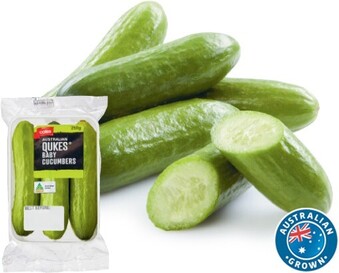 Coles Australian Qukes Baby Cucumbers 250g Pack