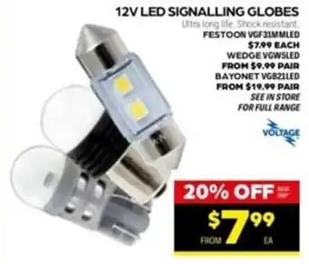 Autopro Voltage 12V LED Signalling Globes Festoon - VGF31MMLED offer