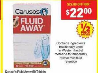 Chemist Warehouse Caruso's fluid away 60 tablets offer