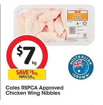 Coles Coles rspca approved chicken wing nibbles offer