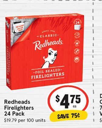 IGA Redheads firelighters offer
