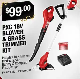 Bunnings Pxc 18v blower & grass trimmer kit offer