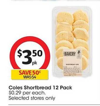 Coles Coles shortbread 12 pack offer