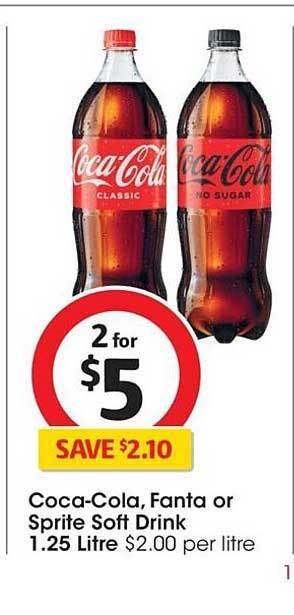 Coles Coca-cola fanta or sprite soft drink offer