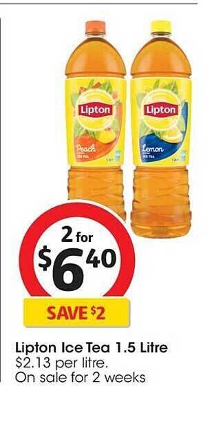 Coles Lipton ice tea 1.5 litre offer