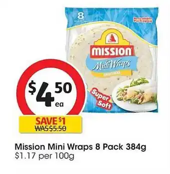 Coles Mission mini wraps 8 pack offer