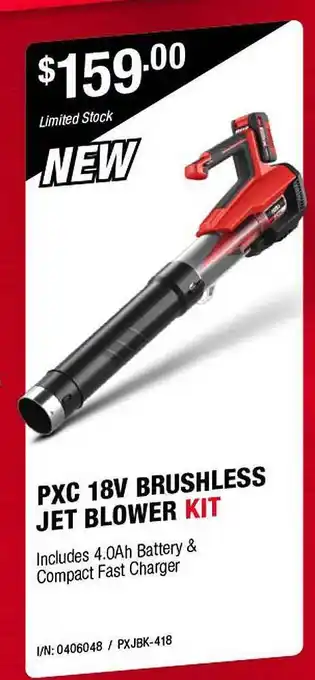 Bunnings Pxc 18v brushless jet blower kit offer