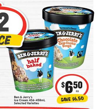 IGA Ben & jerry's ice cream offer