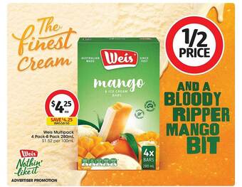 Coles Weis multipack 4 pack 8 pack 280ml offer