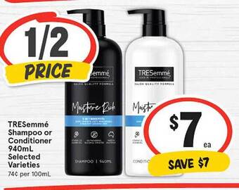 IGA Tresemme shampoo or conditioner offer