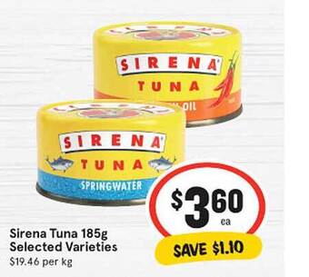 IGA Sirena tuna offer