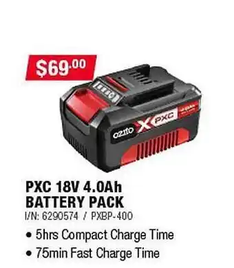 Bunnings Pxc 18v 4.0ah battery pack offer