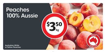 Coles Australian white or yellow peaches offer