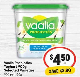 IGA Vaalia probiotics yoghurt offer