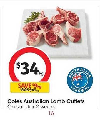 Coles Coles australian lamb cutlets offer