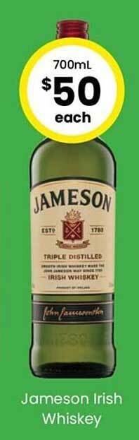 The Bottle O Jameson irish whisky offer