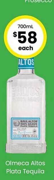 The Bottle O Olmeca altos plata tequila offer