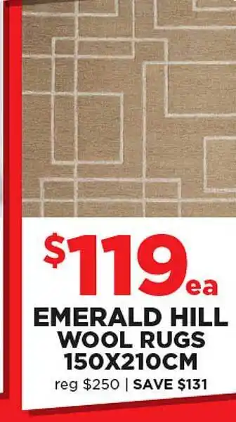 Spotlight Emerald hill wool rugs 150x210cm offer