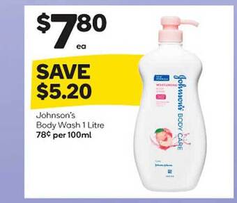Woolworths Johnson's body wash offer